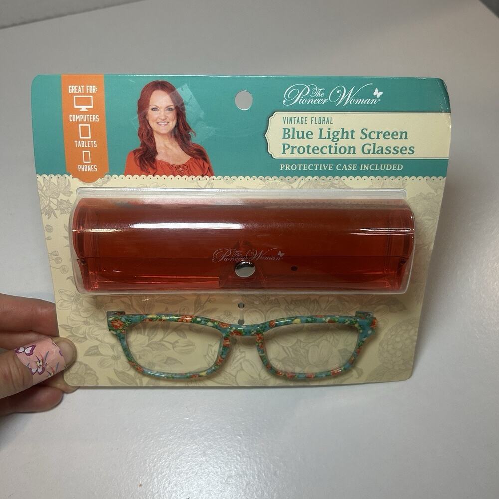Pioneer Woman "Vintage Floral"‎ Blue Light Screen Protection Glasses with Case